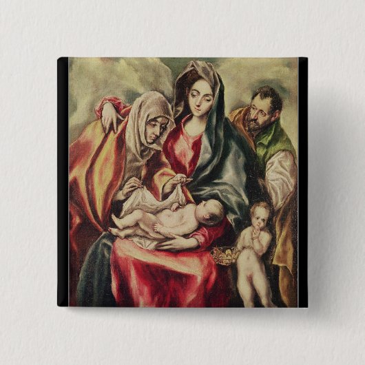 De Heilige Familie Vierkante Button 5,1 Cm (Voorkant)