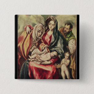 De Heilige Familie Vierkante Button 5,1 Cm