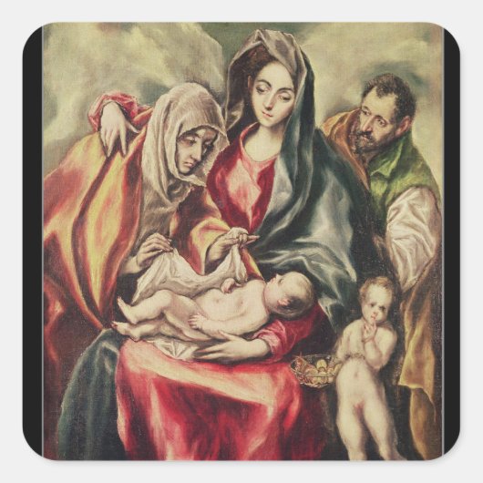 De Heilige Familie Vierkante Sticker (Voorkant)