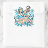 De Heilige Familie Vierkante Sticker (Tas)
