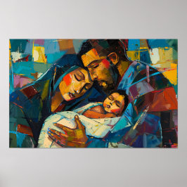 De Heilige Familie voor Kerstmis Poster