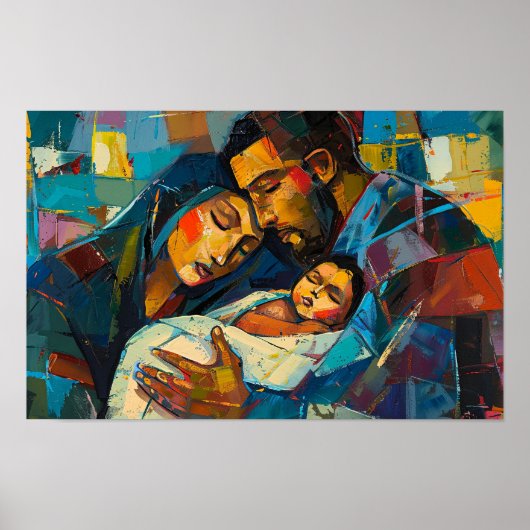 De Heilige Familie voor Kerstmis Poster (Voorkant)