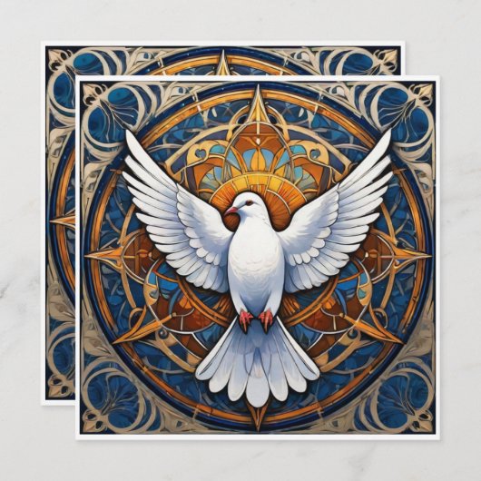 De Heilige Geest (duif) 1 Bedankkaart (Voorkant / Achterkant)