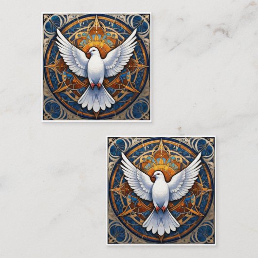 De Heilige Geest (duif) 1 Vierkante Visitekaartje (Voorkant / Achterkant)