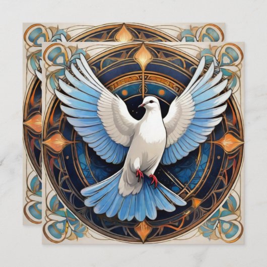 De Heilige Geest (duif) 2 Bedankkaart (Voorkant / Achterkant)