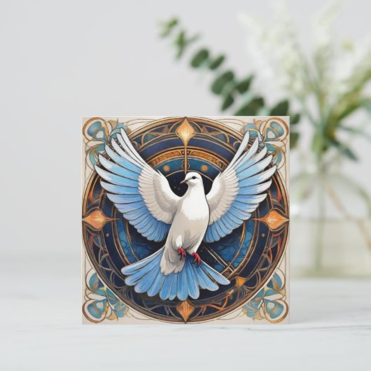 De Heilige Geest (duif) 2 Bedankkaart (Staand voorkant)