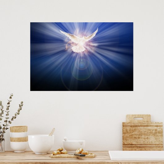de heilige geest in het licht poster (Keuken)