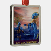 DE HEILIGE GEORGE EN BUITENAARDSE DRAAK METALEN ORNAMENT (Rechts)