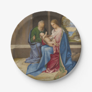 De Heilige Gezin van Giorgione Papieren Bordje