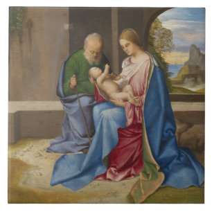 De Heilige Gezin van Giorgione Tegeltje