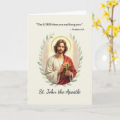 De heilige Johannes de Apostel Gods vrede en zegen Kaart (Gele Bloem)