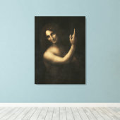 De heilige Johannes de Doper van Leonardo da Vinci Canvas Afdruk (Insitu (Houten vloer))