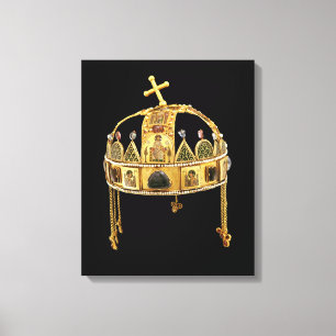 De Heilige Kroon van Hongarije, 11e tot 12e eeuw Canvas Afdruk