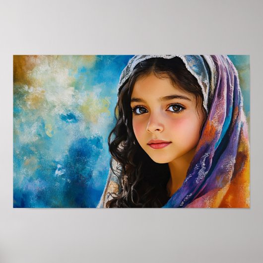 De Heilige Maagd Maria als jong meisje Poster (Voorkant)