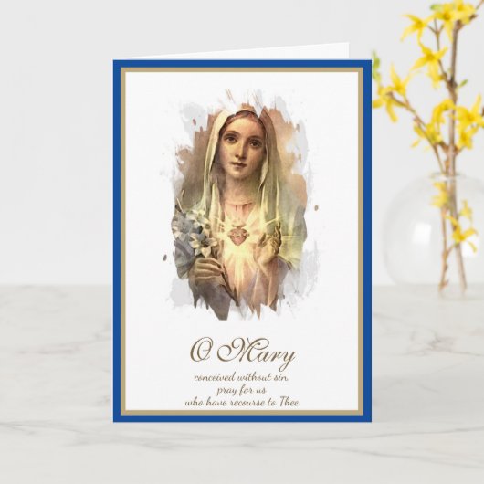 De Heilige Maagd Maria Katholieke Moederdag Kaart (Gele Bloem)