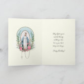 De Heilige Maagd Maria Rozen Katholieke Verjaardag Feestdagen Kaart (Binnen)