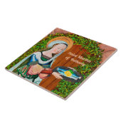 De heilige Martha van Bethanië in haar keuken (det Tegeltje (Zijkant)