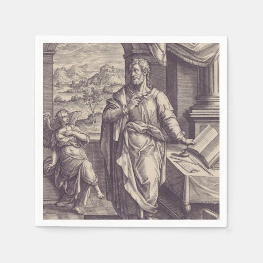De heilige Mattheüs graveert goddelijke inspiratie Servet (Voorkant)