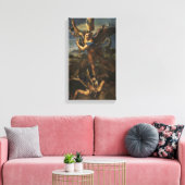 De heilige Michaël de Aartsengel verslaat Satan Canvas Afdruk (Insitu (Woonkamer))