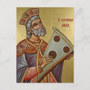 De Heilige Profeet en Koning David Orthodoxe Icoon Briefkaart