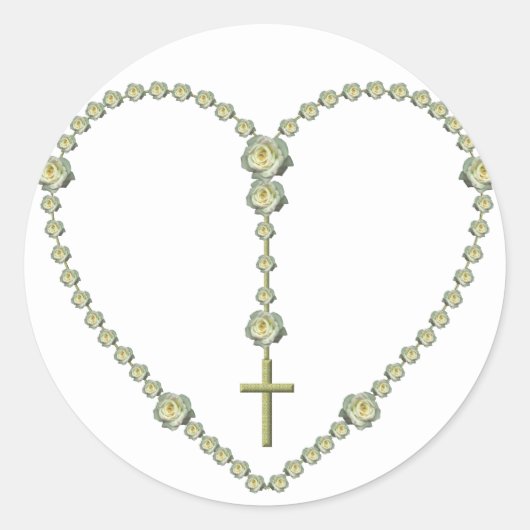 De Heilige Rosary Ronde Sticker (Voorkant)