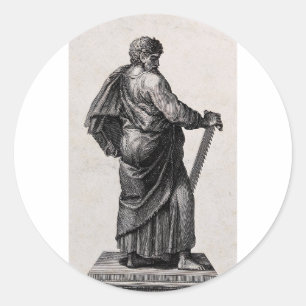 De heilige Simon de Zealot Apostel en Prediker Ronde Sticker
