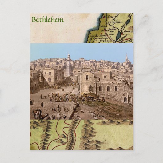 De Heilige Stad Bethlehem Briefkaart (Voorkant)