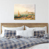 De heilige stad en de tempels van Dwarka, van Volu Canvas Afdruk (Insitu (Slaapkamer))