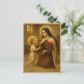 De heilige Thérèse en het kind Jezus – Kleine Weg Briefkaart (Staand voorkant)