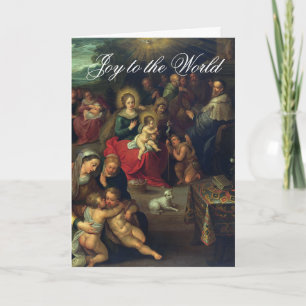 De Heilige Verwantschap Baby Jezus Kerstgroeten Feestdagen Kaart