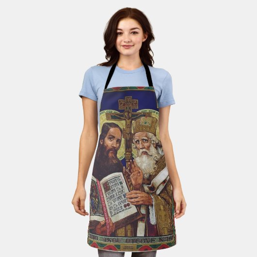 De heiligen Cyril en Methodius Patronen van Europa Schort (Gedragen)