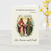 De heiligen Simon en Judas, Gods vrede en zegening Kaart (Gele Bloem)
