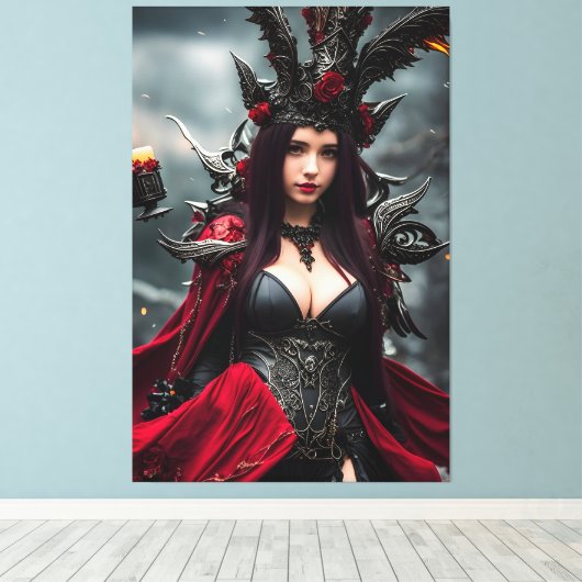 De heks 004 canvas afdruk (Insitu (Houten vloer))