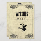 De heks Ball Halloween Kaart (Voorkant / Achterkant)