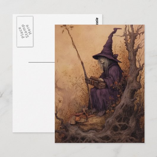 De heks briefkaart (Voorkant / Achterkant)