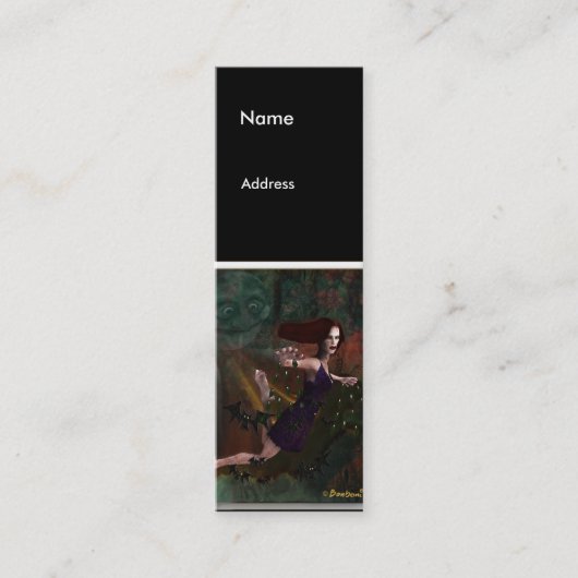 De heks en de maan mini visitekaartje (Voorkant)