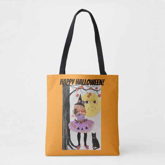 De heks en de maan tote bag (Voorkant)