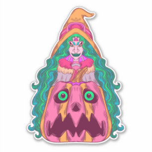 De Heks en de Pompoen Sticker