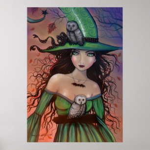 De Heks en de Uilen Halloween Poster