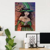 De Heks en de Uilen Halloween Poster (Thuiskantoor)