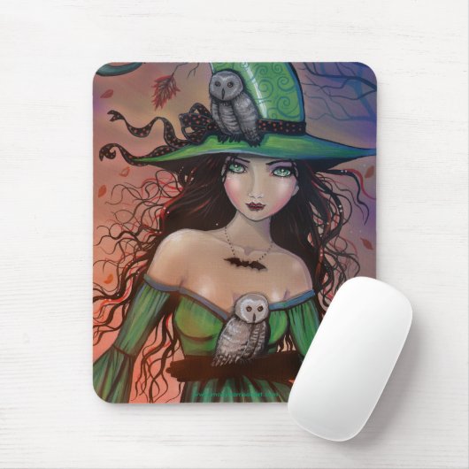 De heks en de uilen mousepad van Molly Harrison Muismat (Met muis)