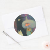 De heks en haar demonen ronde sticker (Envelop)