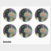 De heks en haar demonen ronde sticker (Vel)