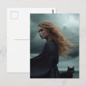 De heks en haar kat briefkaart (Voorkant / Achterkant)