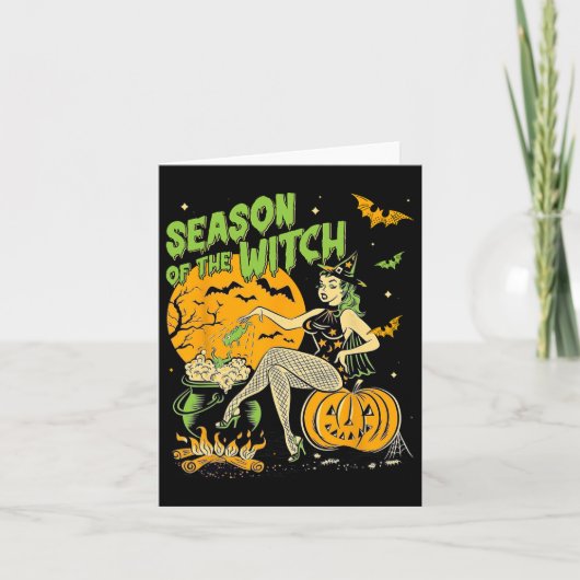 De heks Halloween Samhain Kaart (Voorkant)