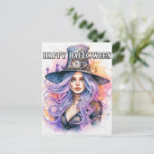 De heks | Happy Halloween Briefkaart (Staand voorkant)