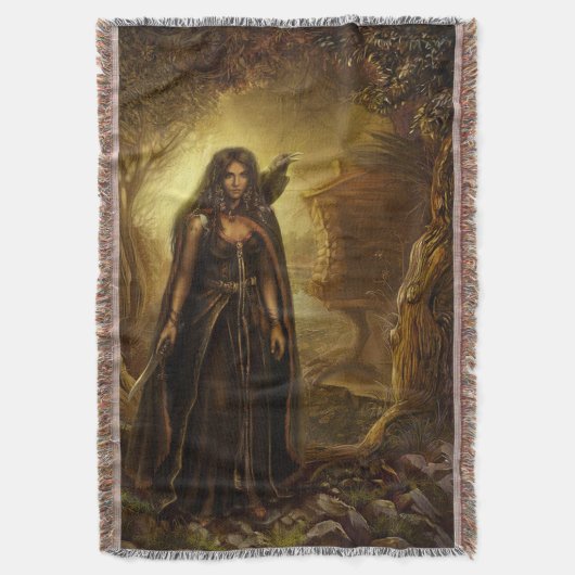 De heks in de Bossen Deken (Voorkant Verticaal)