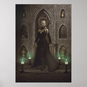 De heks in het kasteel bereidt een toverritueel vo poster