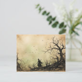 De heks in zwarte inkt  Briefkaart (Staand voorkant)