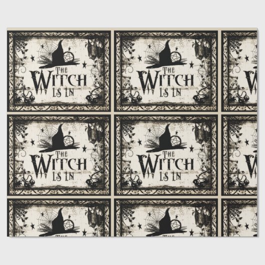 De heks is binnen!  Cadeau inpakpapier (Vlak)